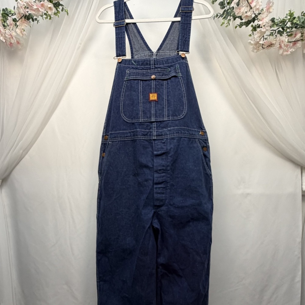 Vintage Big Ben Overalls Bibs Size 40x30 Denim Farm Farming Workwear